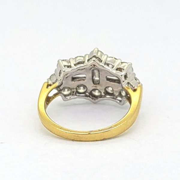 2ct Baguette and Brilliant Diamond Cluster Dress Ring