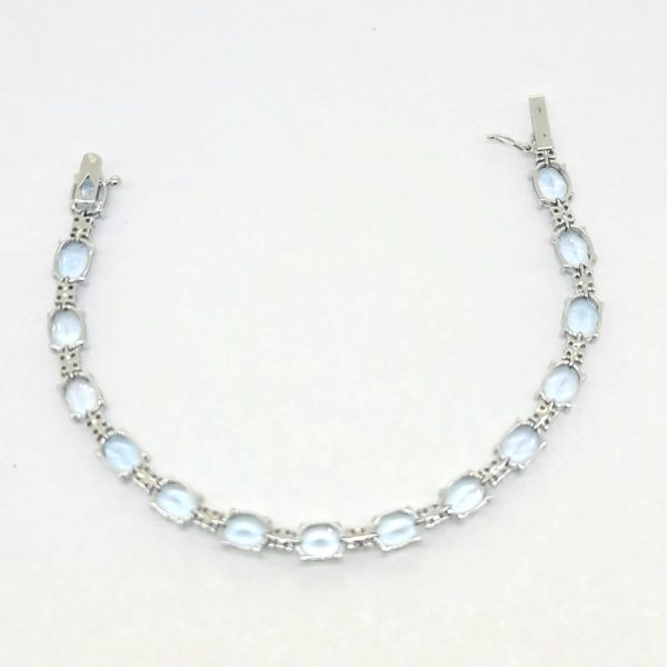 16.42ct Aquamarine and 1ct Diamond Line Tennis Bracelet