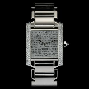 Cartier Tank Francaise 18ct White Gold WE101853 Factory Diamond Watch with factory set diamond case and limited production silver Cartier Boutique dial in original red Cartier box, with instruction booklet and stamped Cartier warranty papers dated 2010