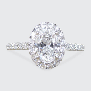 GIA Certified Diamond Cluster Ring In Platinum