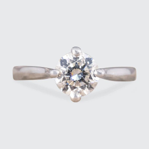 Solitaire diamond engagement ring in platinum