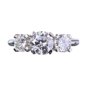 Diamond Three Stone Engagement Ring, 1.55 carats