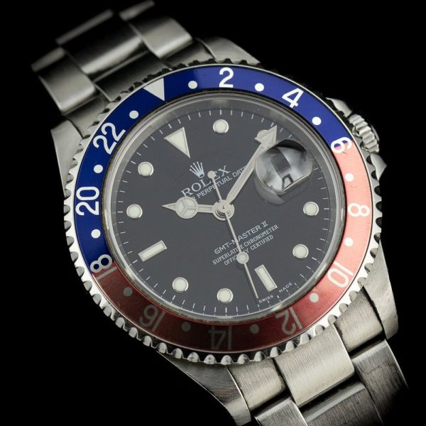 Rolex GMT Master II Pepsi Bezel 16710 Watch with original Rolex box and papers