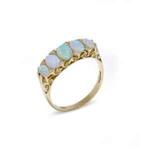 Vintage Five Stone Opal Ring set in 18ct gold