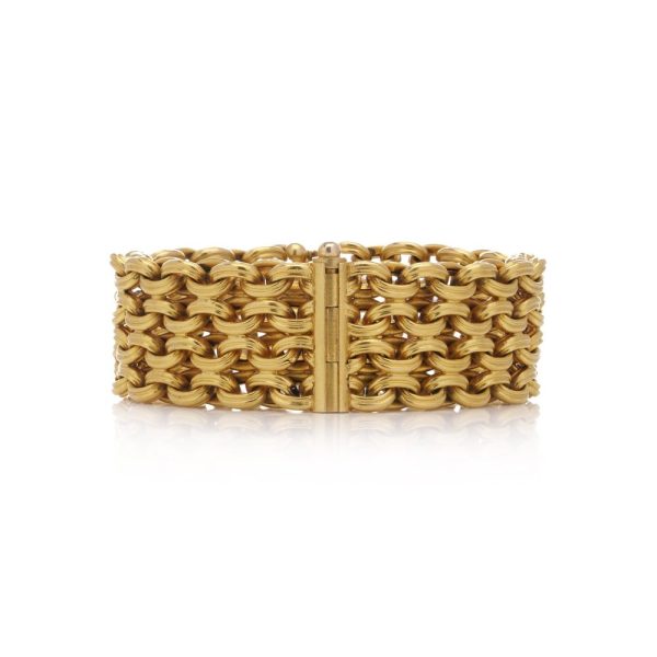 Four row rope chain bracelet in 22 carat yellow gold.