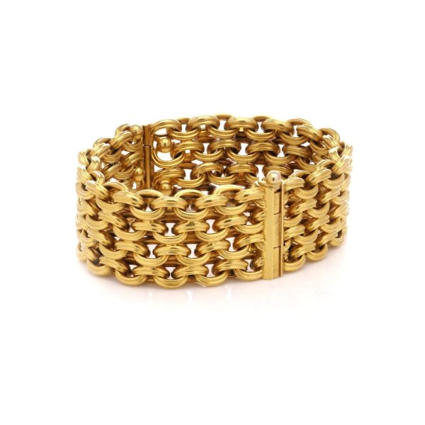 Four row rope chain bracelet in 22 carat yellow gold.