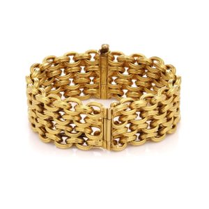 Four Row Rope Chain Bracelet In 22 Carat Yellow Gold