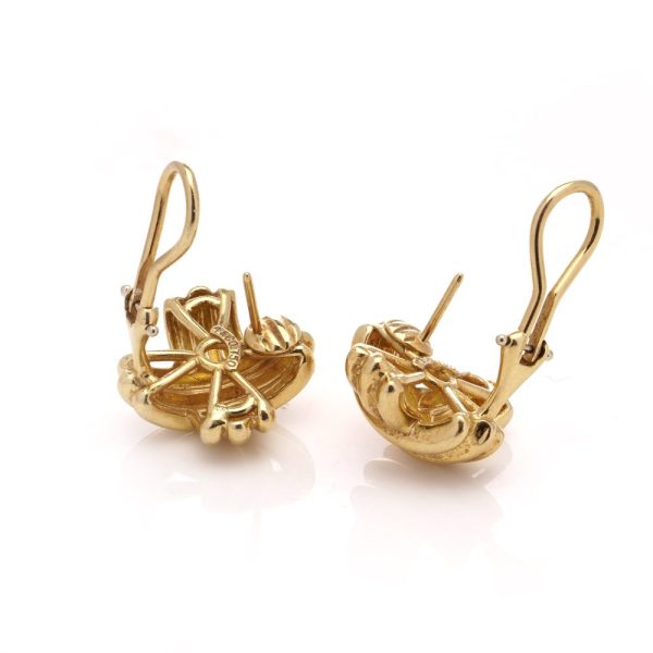 Tiffany & Co. X motif clip-on earrings in gold.