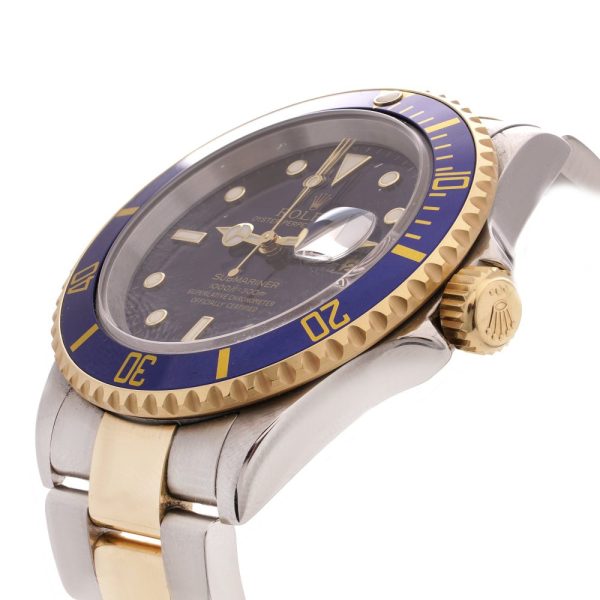 Rolex submariner men's wristwatch in gold and stainless steel.