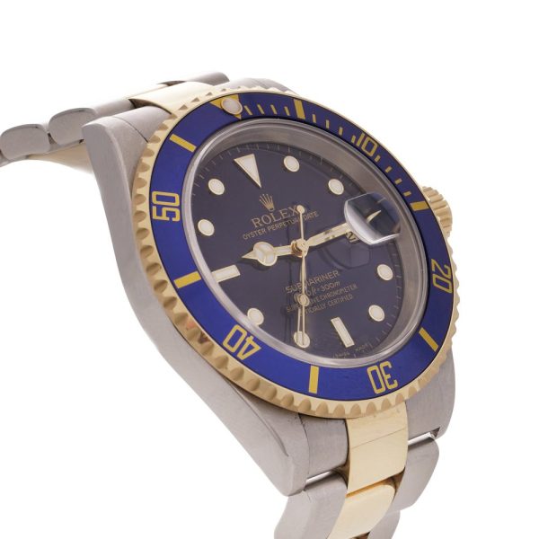 Rolex submariner men's wristwatch in gold and stainless steel.