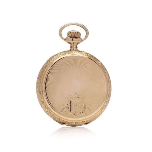 Elgin Masonic 14ct Yellow Gold Full Hunter Pocket Watch, made in the early 20th century in the USA, dial with Masonic symbols and a 15-jewel movement