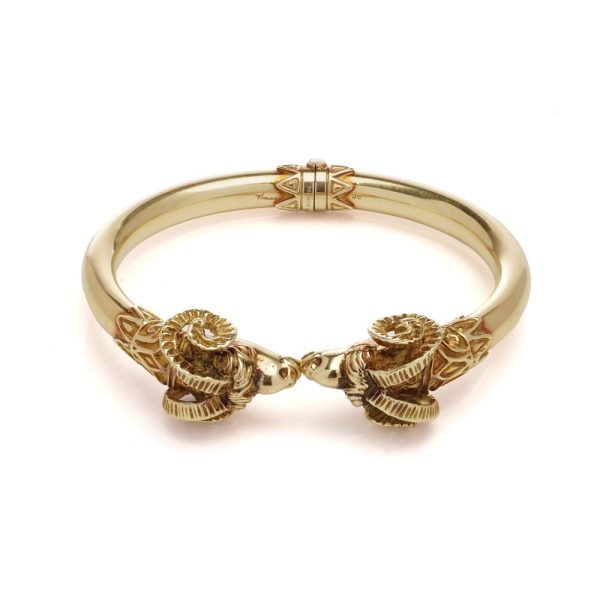 David Thomas head bangle in gold.