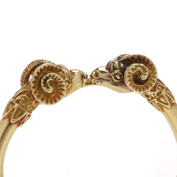 David Thomas head bangle in gold.