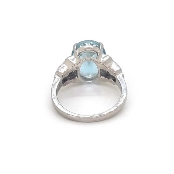 Aquamarine and Diamond Ring, Platinum, Brazil