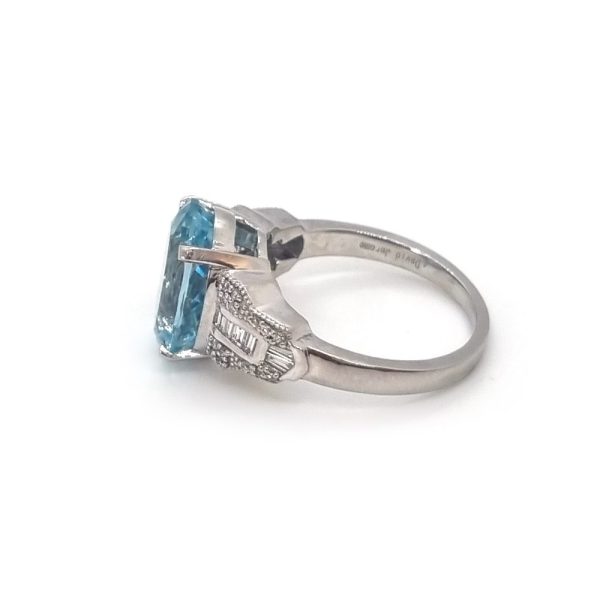 Aquamarine and Diamond Ring, Platinum, Brazil