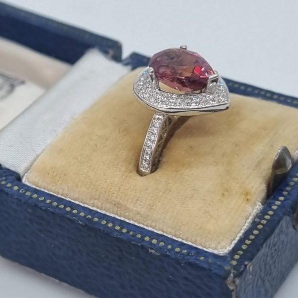 Padparadscha Sapphire and Diamond Ring, London