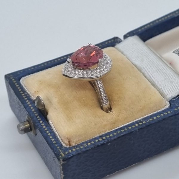 Padparadscha Sapphire and Diamond Ring, London