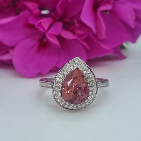 Padparadscha Sapphire and Diamond Ring, London