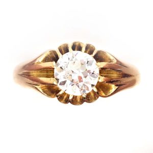 Antique 1.06ct Diamond Solitaire Ring in Yellow Gold