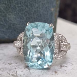 9.43ct Aquamarine and Diamond Dress Ring