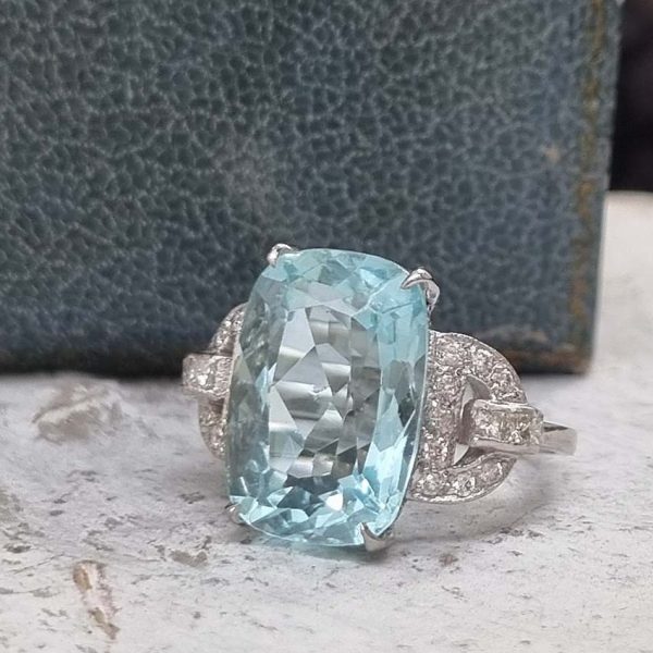 9.43ct Aquamarine and Diamond Dress Ring