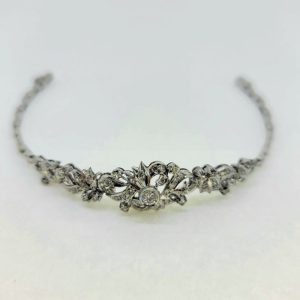 1ct Diamond Floral Bracelet in 18ct White Gold