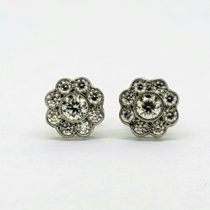 0.85ct Diamond Floral Cluster Earrings