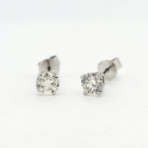 1ct Diamond Solitaire Stud Earrings