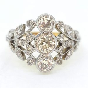 Diamond Trilogy Cluster Dress Ring, 1.51 carats