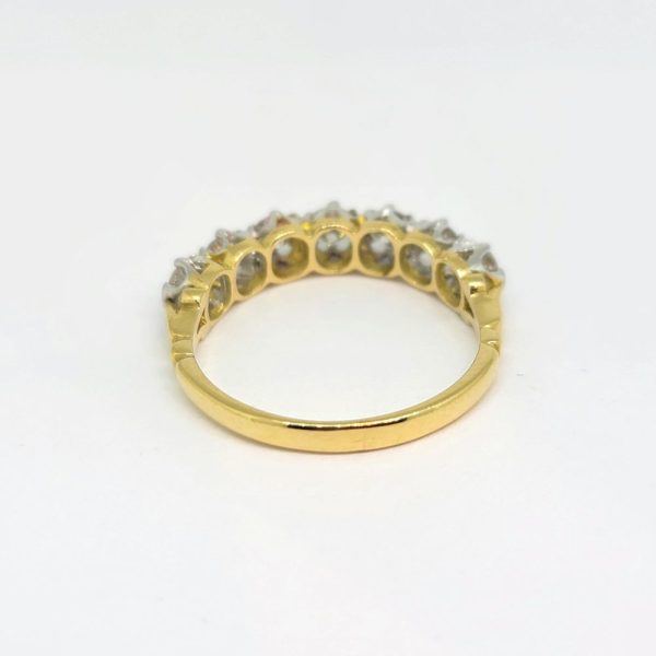 0.98ct Seven Stone Diamond Half Eternity Ring, set with 7 sparkling round brilliant-cut diamonds totalling 0.98 carats in 18ct yellow gold