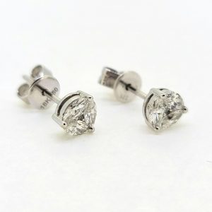 Timeless Classic Elegant 1ct Diamond Stud Earrings in 18ct White Gold