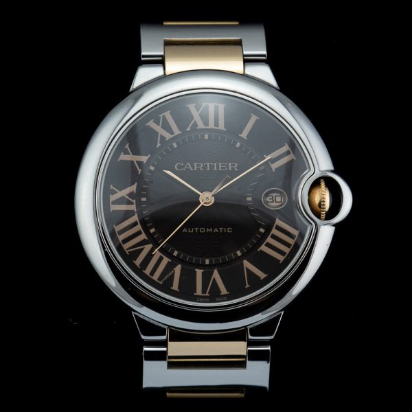 Cartier Ballon Bleu W6920032 Steel and Rose Gold 42mm Watch with Box and Papers, pre-owned and unpolished Circa 2010