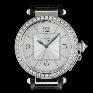 Cartier Pasha 42mm WJ120251 Watch with Diamond Bezel, Box and Papers