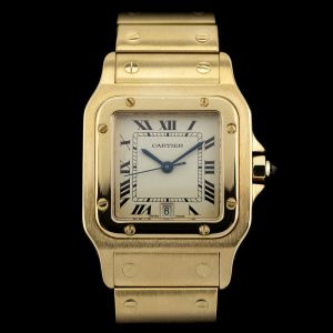 Cartier Santos Galbee 887901 Large Model Yellow Gold Watch with Cartier Service