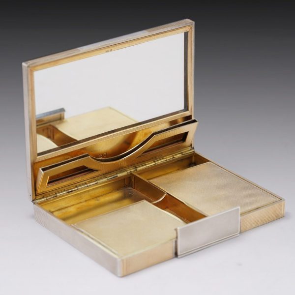 Asprey vintage silver gilt compact case. 