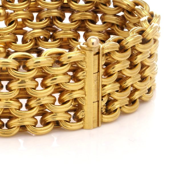 Four row rope chain bracelet in 22 carat yellow gold.