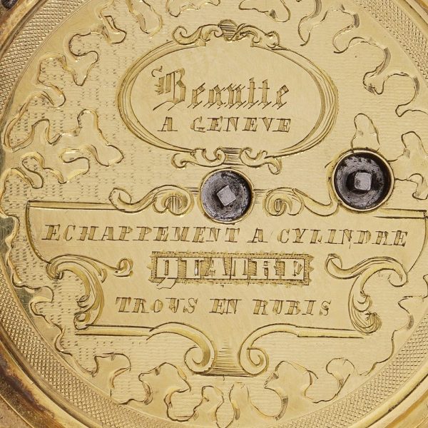 Antique late 19th century pocket watch by Berthie of Geneva.