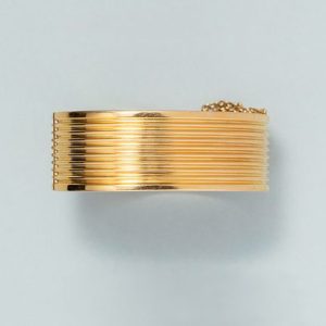 Victorian 18ct Gold Ribbed Wide Bangle Bracelet