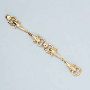 Vintage Italian Weingrill 18ct Gold Fancy Link Bracelet, 18ct yellow gold bracelet composed of fancy horse-bit design links, Made in Italy, Circa 1970