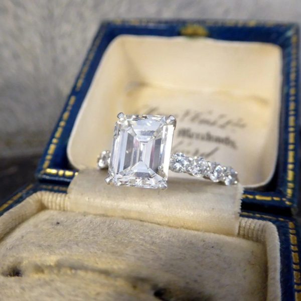 2.60 carat diamond solitaire ring in platinum.