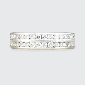 Diamond half eternity ring in platinum. 