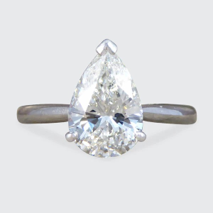 2.10 Carat Diamond Solitaire Engagement Ring In Platinum