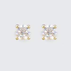 Diamond Stud Earrings In 9 Carat Yellow Gold