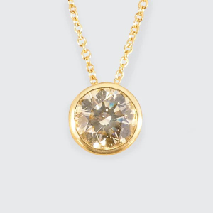 Champagne diamond necklace in yellow gold.