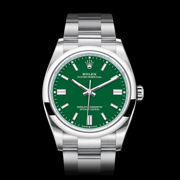 Rolex Oyster Perpetual OP36 126000 Green Unworn 2023, reference 126000 in Green-Wave Rolex box, with instruction booklet and 5 year Rolex warranty