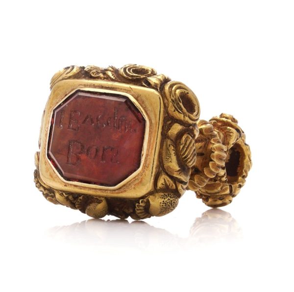Georgian gold seal set with a carnelian intaglio.