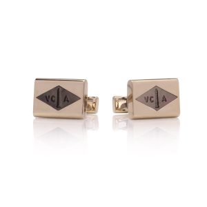 Van Cleef & Arpels gold and mother of pearl cufflinks.