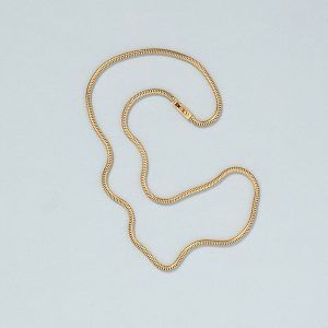 modern Italian 18ct yellow gold snake chain necklace