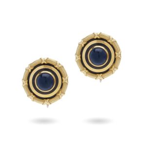 Theo Fennell 5.6 Carat Sapphire Earrings In 18 Carat Yellow Gold