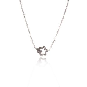 Montblanc Diamond Star Pendant Necklace In 18 Carat White Gold